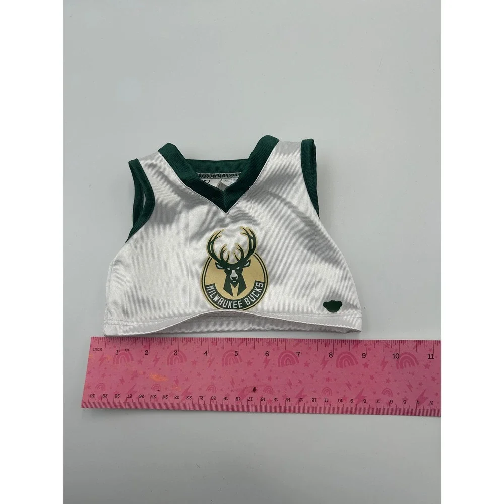 Build-A-Bear Workshop NBA Milwaukee Bucks Jersey Plush Accessory White Green
